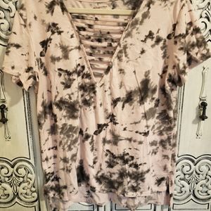 Tie dye strappy pink tee xl